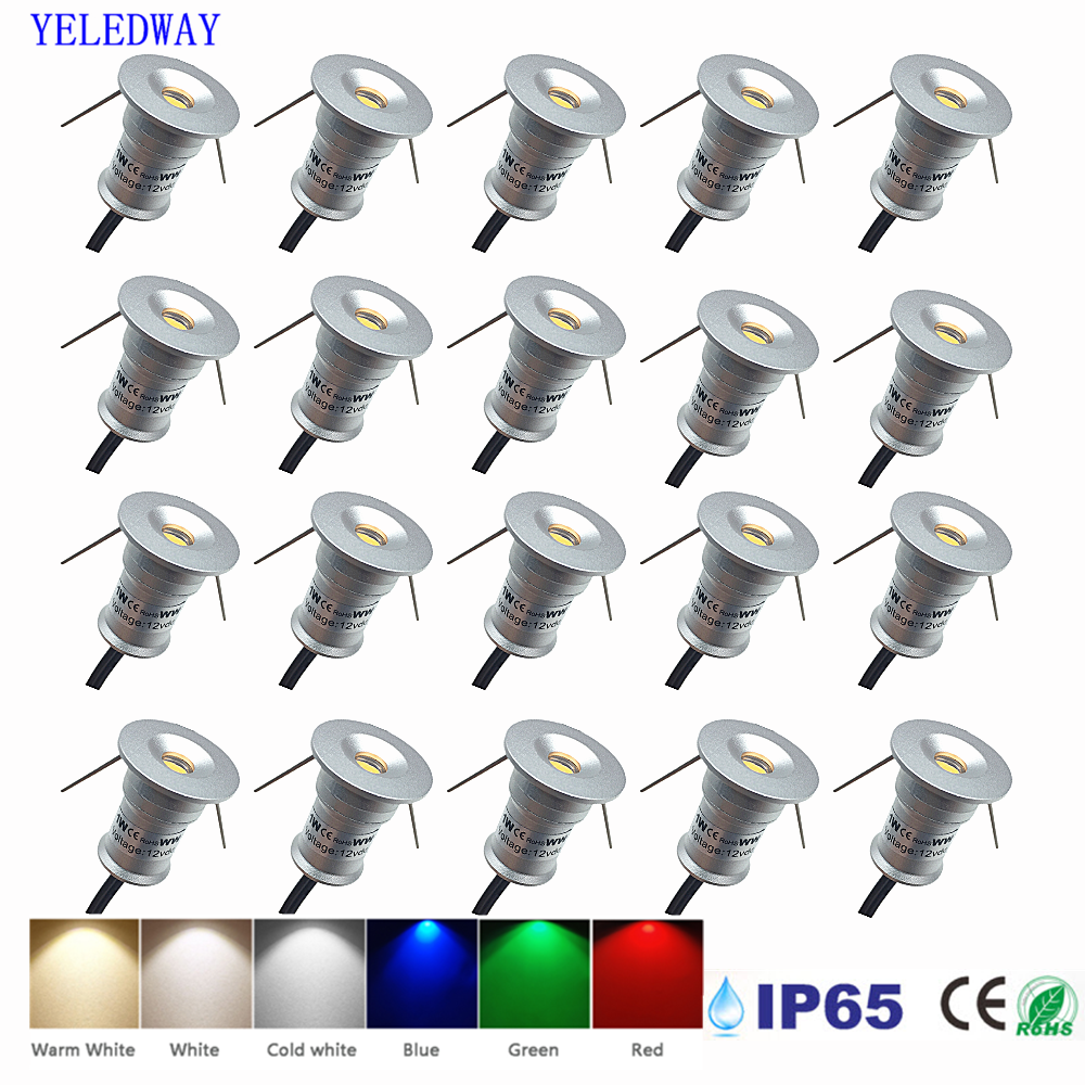 Outdoor Lighting Recessed - 1 ワット小型ダウンライト埋め込み型天井屋外スポットライト IP65 キッチンキャビネット階段ランプ DC12V 24V