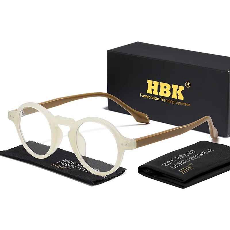 Quality Outdoor Lighting Brands - HBK ヴィンテージラウンド男性小さなメガネフレーム高品質ブランドデザイン抗青色光老眼鏡女性光学フレーム