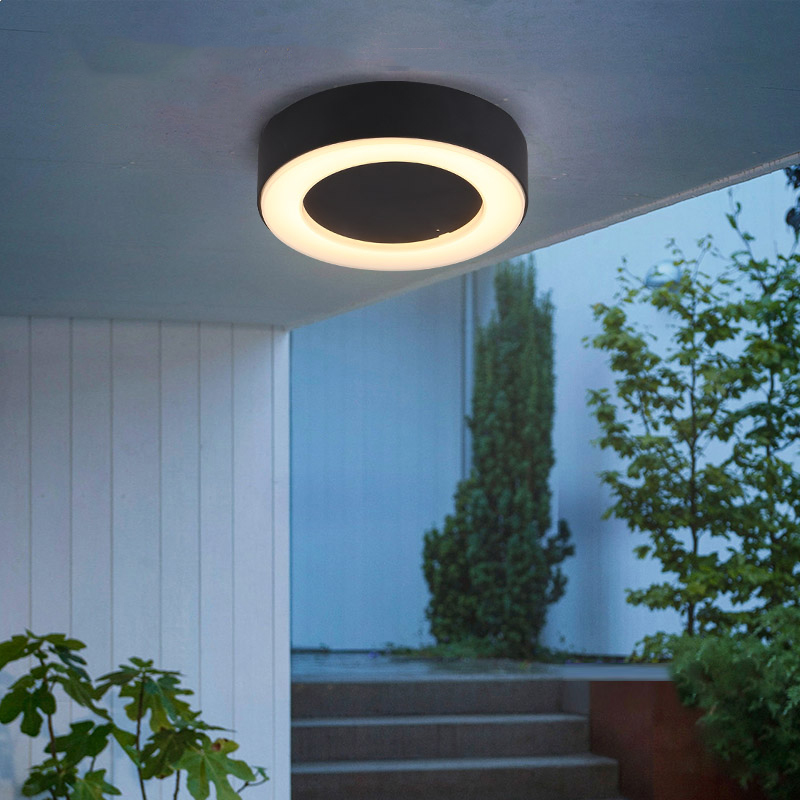 Outdoor Lighting Under Roof - 丸い/楕円形のモダンな防水LEDシーリングライト,IP65規格に準拠,屋外照明,庭,バスルームに最適,12/18W。