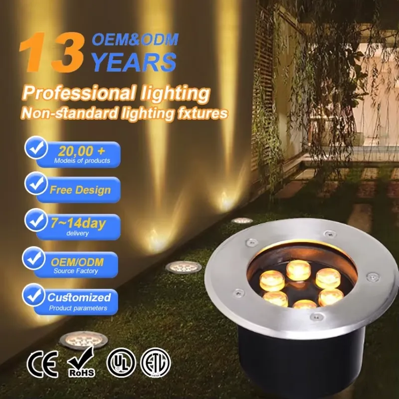 Outdoor Lighting Recessed - 防水IP67 LED地下灯 12V 24V RGB 屋外埋め込み式ランプ
