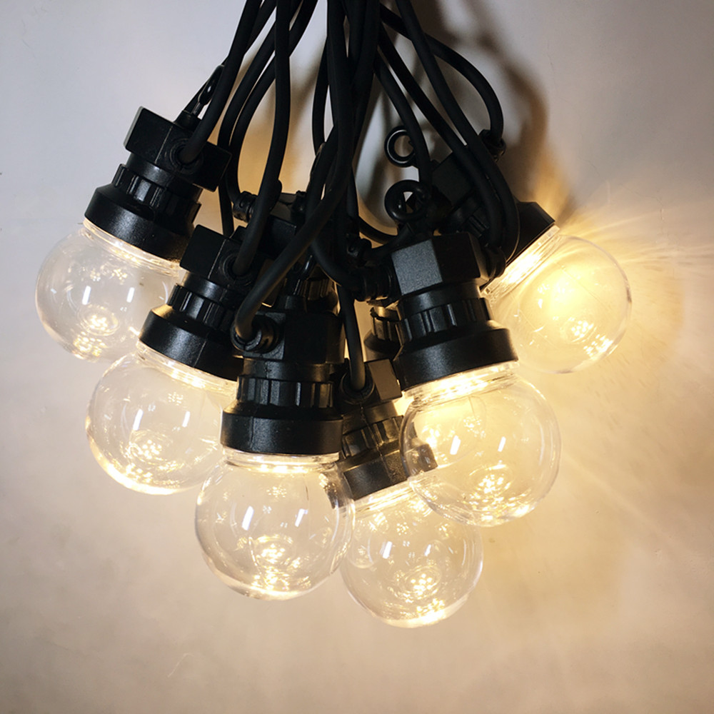 Lighting Wedding Outdoor - IP65 G50 ホワイトケーブル ミルキーボール ストリングライト 室内/屋外用