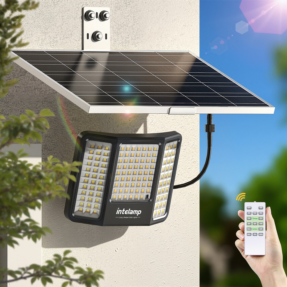 Outdoor Lighting Dusk To Dawn - インテルランプ ソーラーフラッドライト 2000LM 20000mAh 3色 外部用