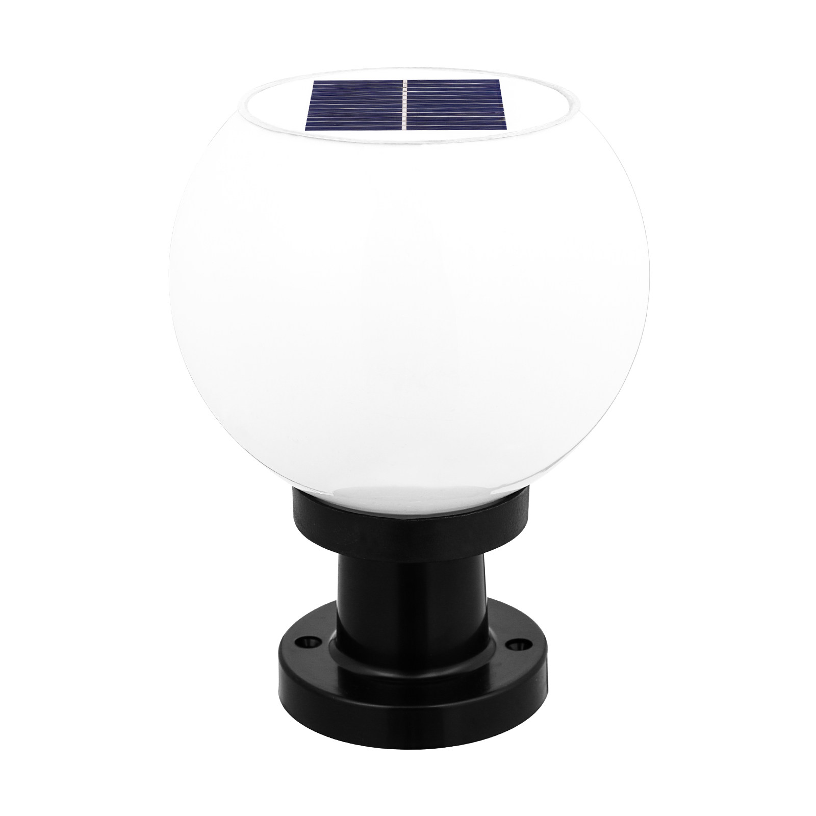 Outdoor Lighting Round - 1. 太陽光発電式、丸型LED壁掛け柱灯、白色、防水、耐久性、屋外用、庭、廊下、景観照明