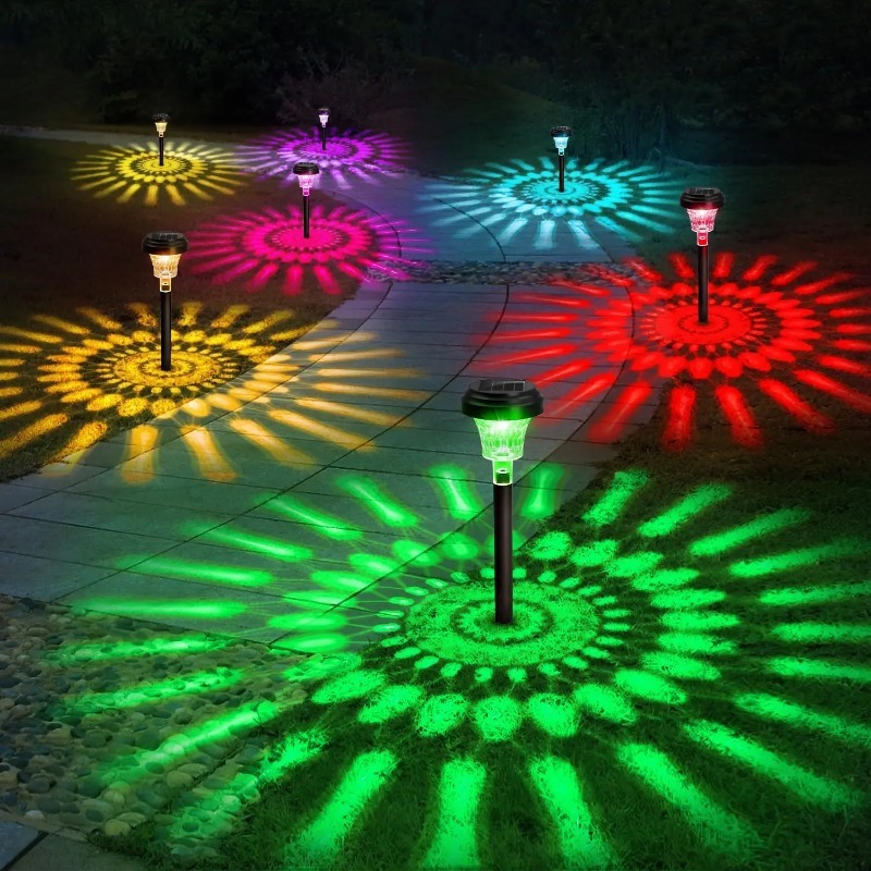 Outdoor Lighting Dusk To Dawn - 色が変わるソーラーパスライト IP67 防水 LED 屋外ガーデン芝生通路フェンス庭装飾 夕暮れから夜明けまで