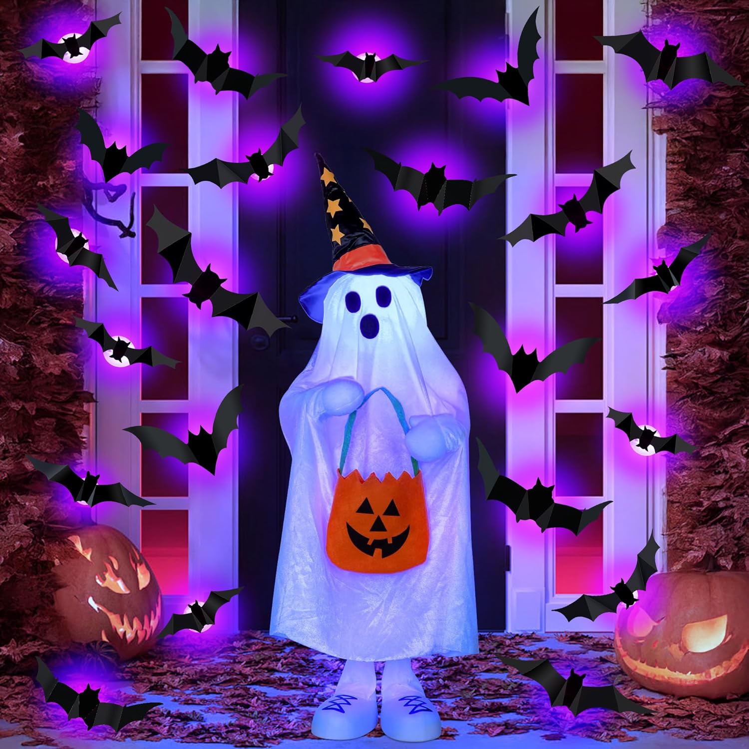 Lighting Wedding Outdoor - ハロウィン LED コウモリ クモ デコレーション 暗闇で光る