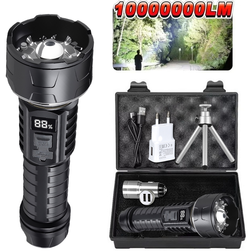 Outdoor Lighting Types - COB LED 懐中電灯充電式ランタン 7 コアキャンプトーチ赤色光警告ランプ三脚を設置可能屋外ハイキング緊急時