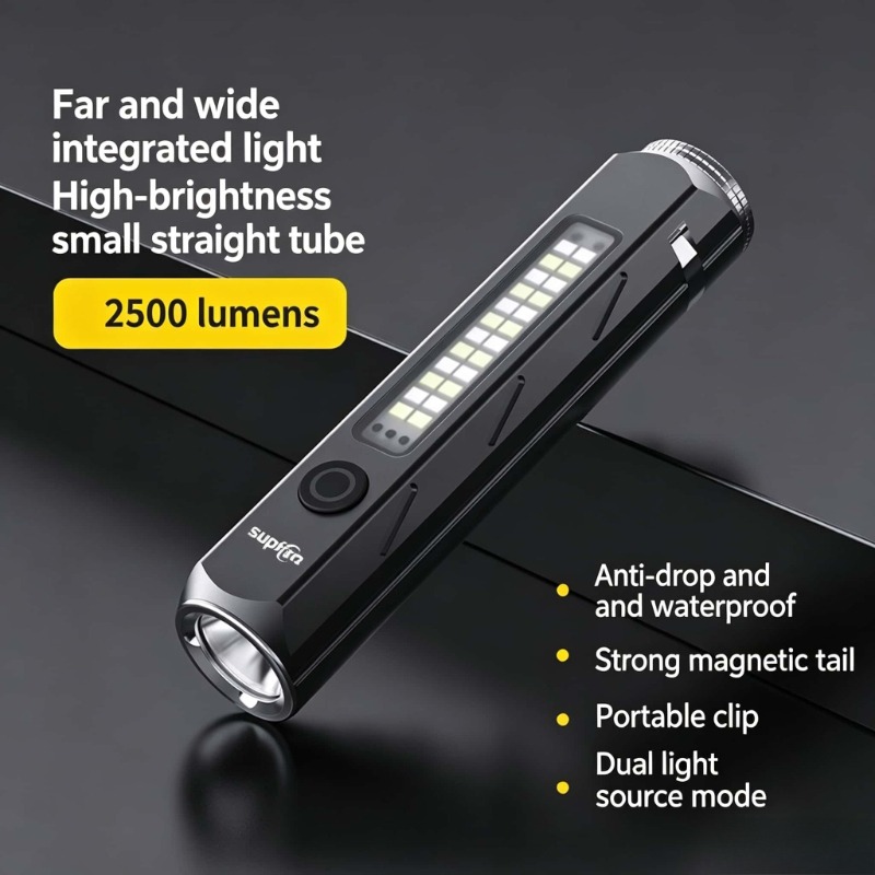 Outdoor Lighting Types - LED 強力な光懐中電灯タイプ C 充電小型ポータブル作業灯磁気トーチキャンプランタン屋外釣りハイキング用