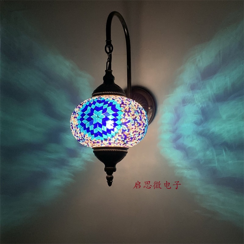 Outdoor Lighting Mediterranean Style - 防水屋外地中海スタイルアールデコトルコモザイクウォールランプ手作りモザイクガラスロマンチックなウォールライト