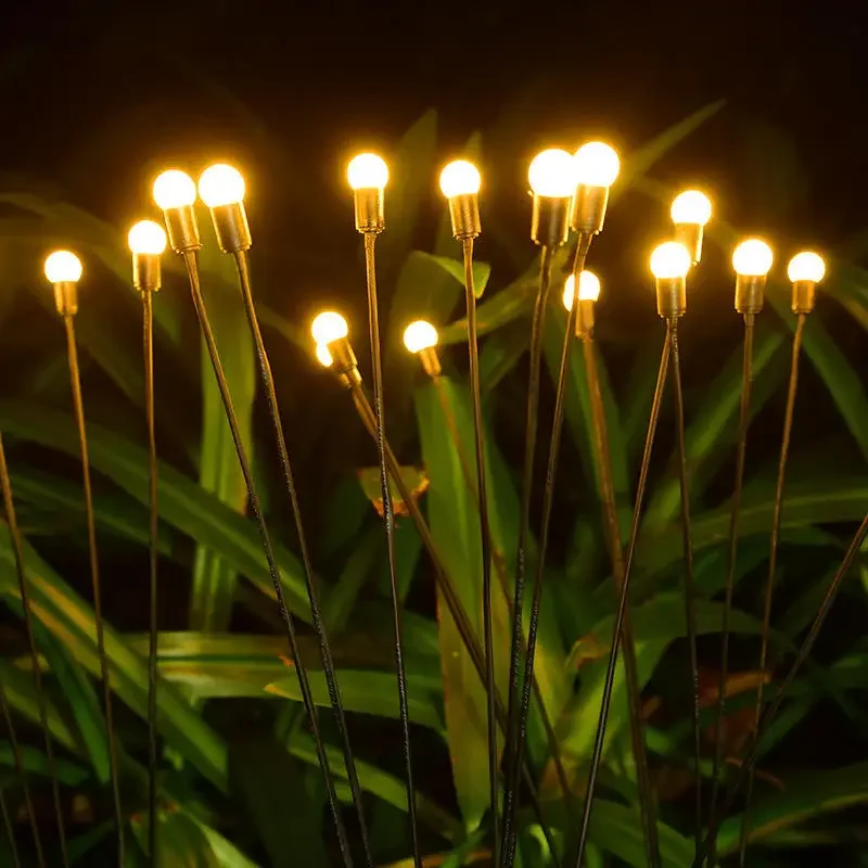 Outdoor Lighting Under Pergola - 屋外ソーラーパスウェイライト 防水 6/8/10ヘッド LED電源 ゆらめく蛍ライト スターバースト