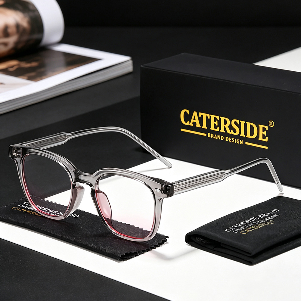 Outdoor Lighting High Quality - CATERSIDE レディース ブルーライトカットメガネ 高品質 TR-90 スクエア眼鏡フレーム