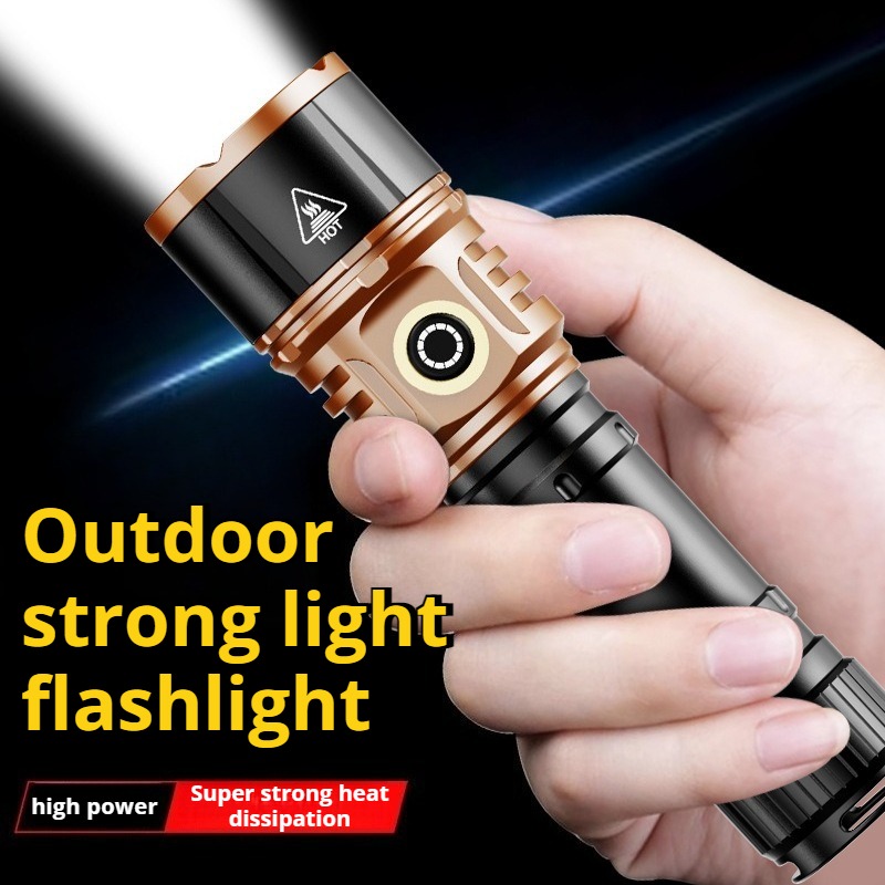 Outdoor Lighting Types - 強力な光ハイパワー LED 懐中電灯タイプ C 充電防水アルミ合金トーチ屋外キャンプランタンパトロール