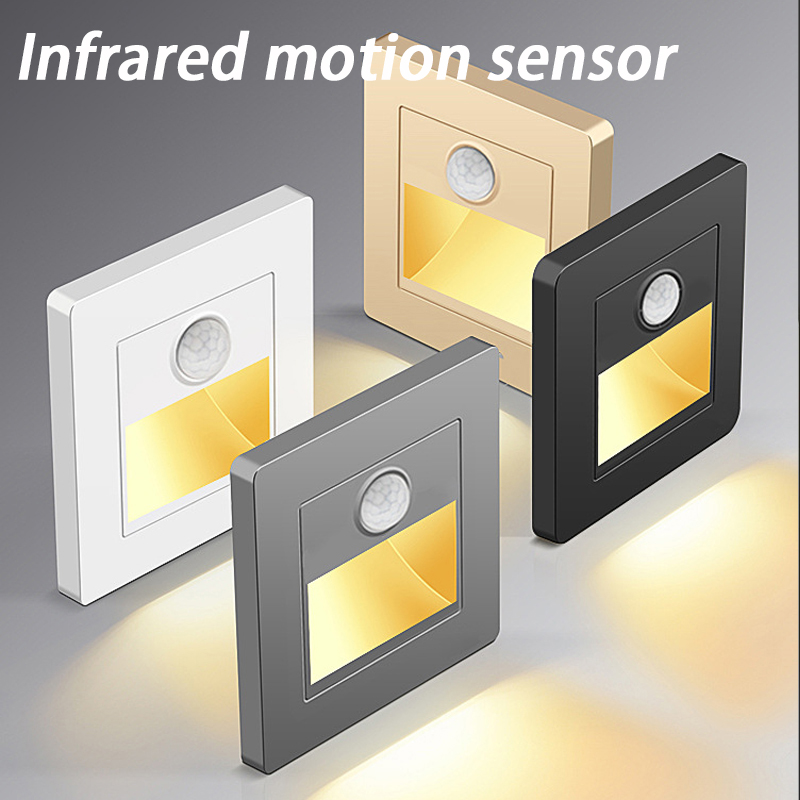 Outdoor Lighting Recessed - 赤外線モーションセンサー階段ライト屋内屋外階段ステップ壁ランプ 3 ワット凹型 LED ステップライト階段寝室の装飾