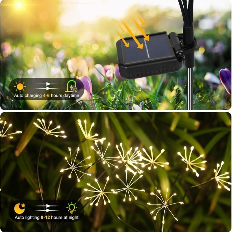 2 個ソーラーガーデンライトホタルスパークリングスター花火ラ - Lighting Wedding Outdoor のレビューと価格