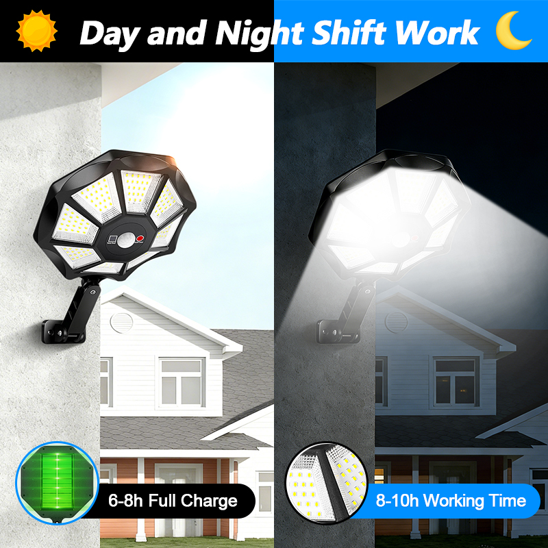 ソーラーライト 屋外用 168LED 360 °   調整可 - Outdoor Lighting Dusk To Dawn のレビューと価格