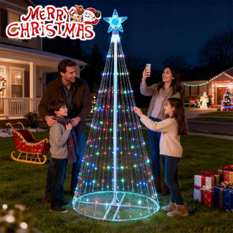 ソーラー式LED滝型ストリングライト クリスマスツリー飾り  - Outdoor Lighting Under Pergola のレビューと価格