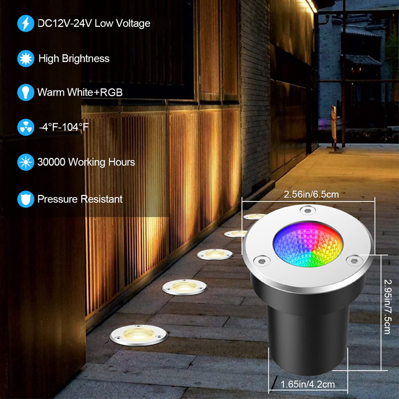 RGBW低電圧景観照明LEDカラーチェンジウェルライト屋外防 - Outdoor Lighting Voltage のレビューと価格