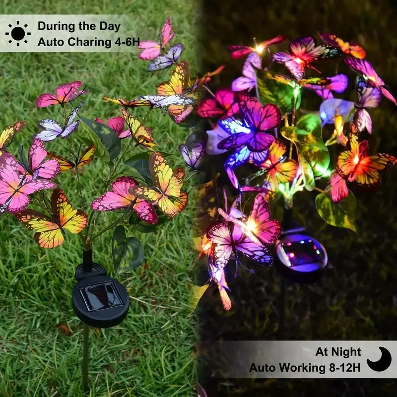 ソーラー LED バタフライガーデンライト防水カラフルな屋外 - Outdoor Lighting Traditional のレビューと価格