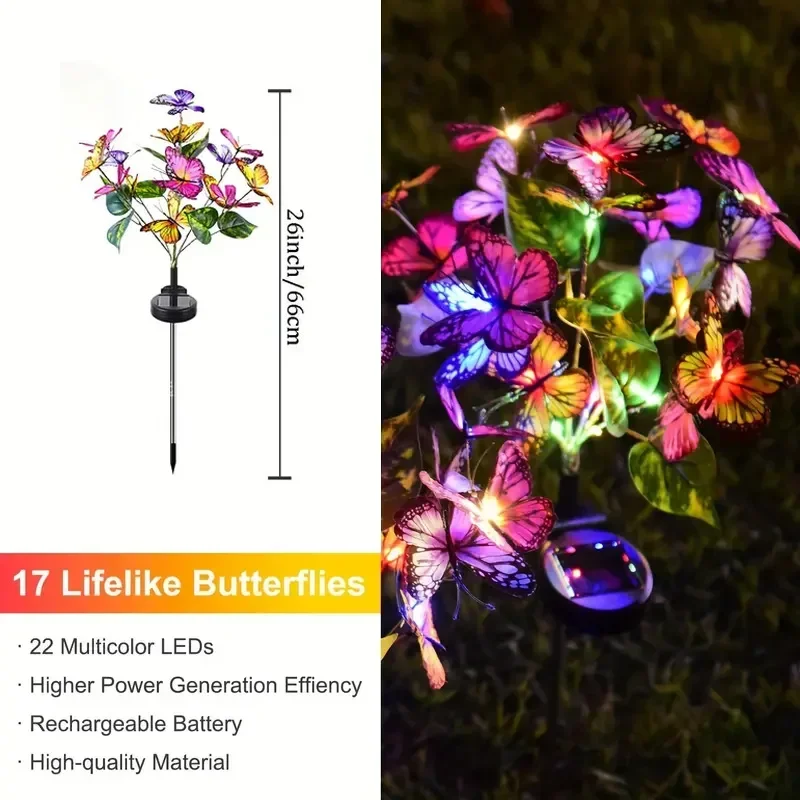 ソーラー LED バタフライガーデンライト防水カラフルな屋外 - Outdoor Lighting Traditional のレビューと価格