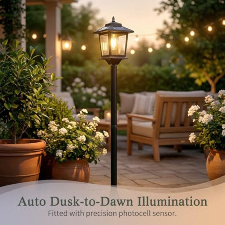 屋外ソーラーポストライト、2個パック63インチ夕暮れから夜明 - Outdoor Lighting Dusk To Dawn のレビューと価格