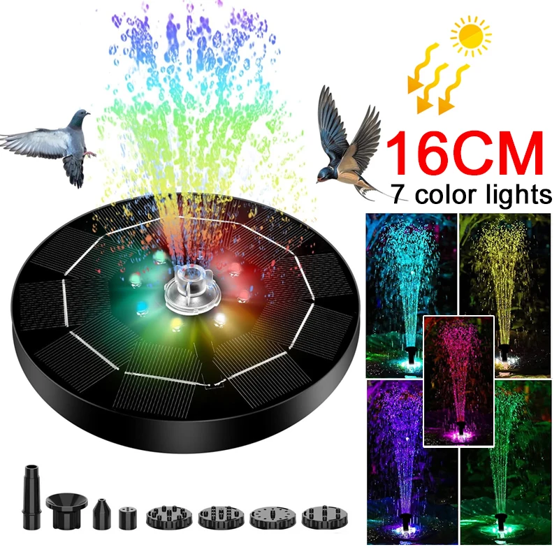 回転式ソーラーLED噴水,3W, 6ノズル,屋外ウォーターポ - Outdoor Lighting Under Pergola のレビューと価格
