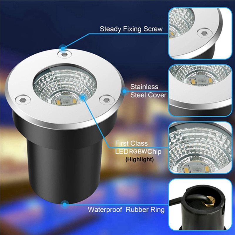 A01F-屋外用12V RGBW埋め込み式ライト3WカラーL - Outdoor Lighting Voltage のレビューと価格