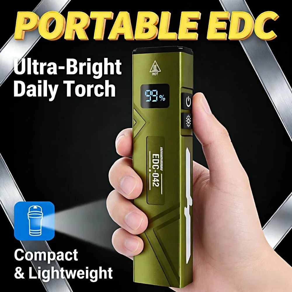 新しい EDC ミニ超高輝度懐中電灯両面ライトタイプ C 充 - Outdoor Lighting Types のレビューと価格
