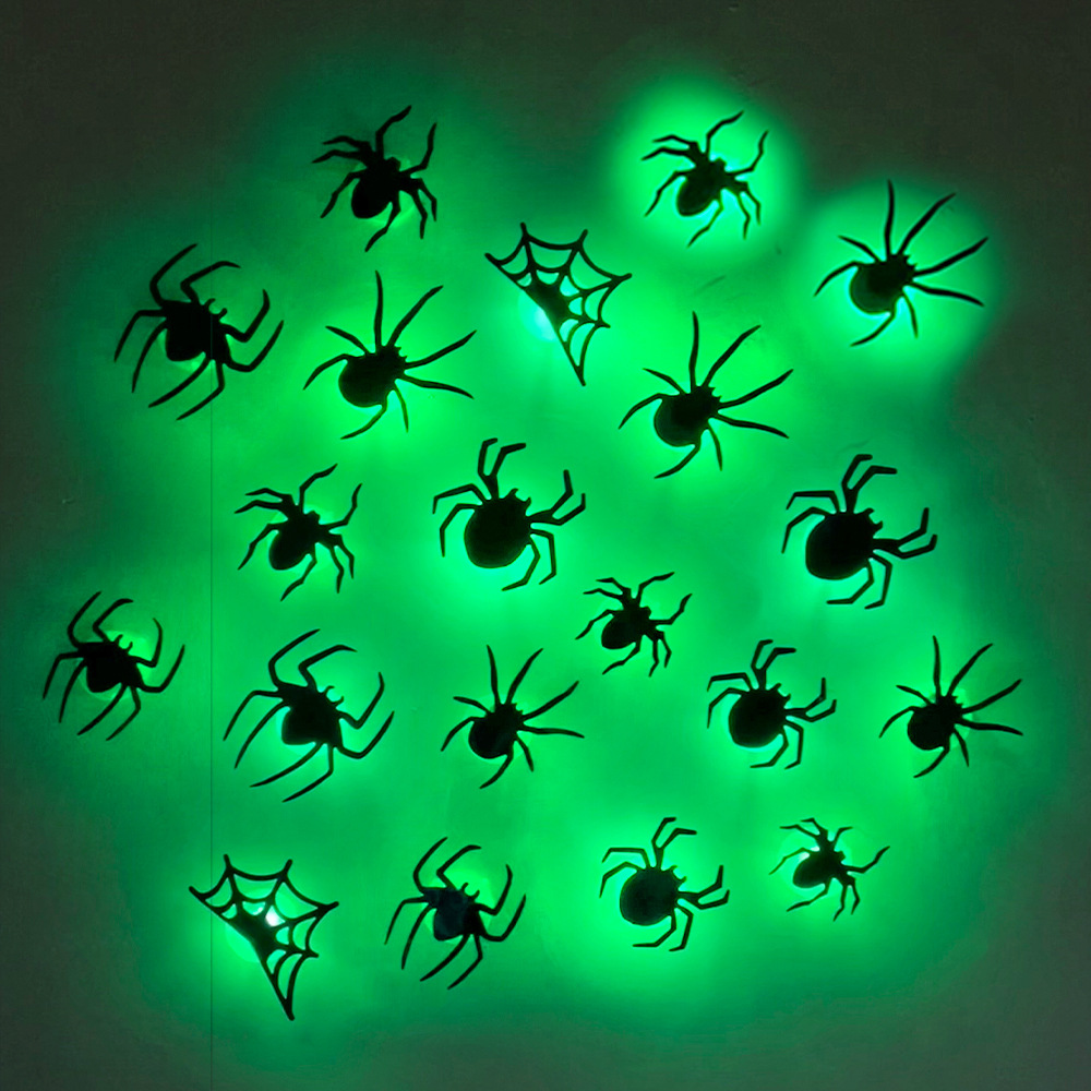 ハロウィン LED コウモリ クモ デコレーション 暗闇で光 - Lighting Wedding Outdoor のレビューと価格