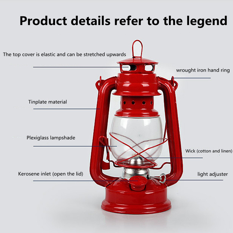 19 センチメートルレトロアウトドアキャンプランプオイルライ - Outdoor Lighting Mediterranean Style のレビューと価格