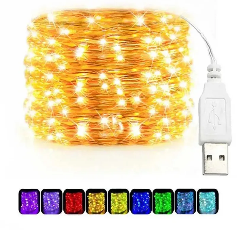 USB LED ストリングライト銅銀線ガーランドライト防水  - Lighting Wedding Outdoor のレビューと価格