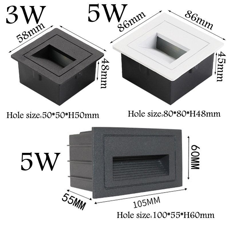 屋外用LED階段ステップライト 3W/5W 防水埋め込み式壁 - Outdoor Lighting Recessed のレビューと価格