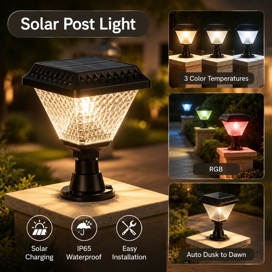 屋外ソーラーポストライトLEDウォールランプIP65防水RG - Outdoor Lighting Dusk To Dawn のレビューと価格