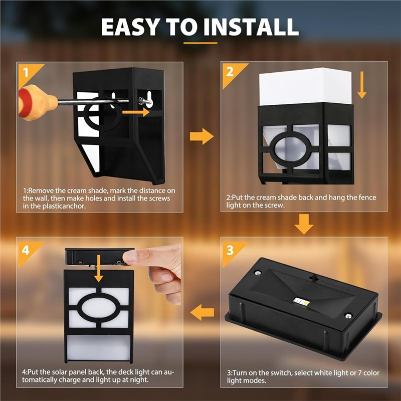 HRBAJ-屋外ガーデンパス景観壁掛けLEDライト8個ソーラ - Quality Outdoor Lighting Brands のレビューと価格