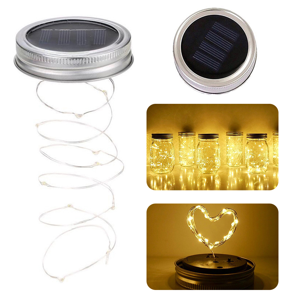 LEDソーラーフェアリーライト、メイソンジャー蓋用、庭、クリ - Lighting Wedding Outdoor のレビューと価格