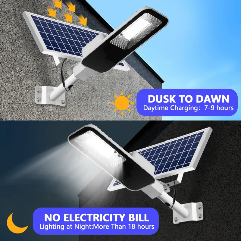 200 ワット強力なソーラーライト屋外ソーラー街路灯 600 - Outdoor Lighting Dusk To Dawn のレビューと価格