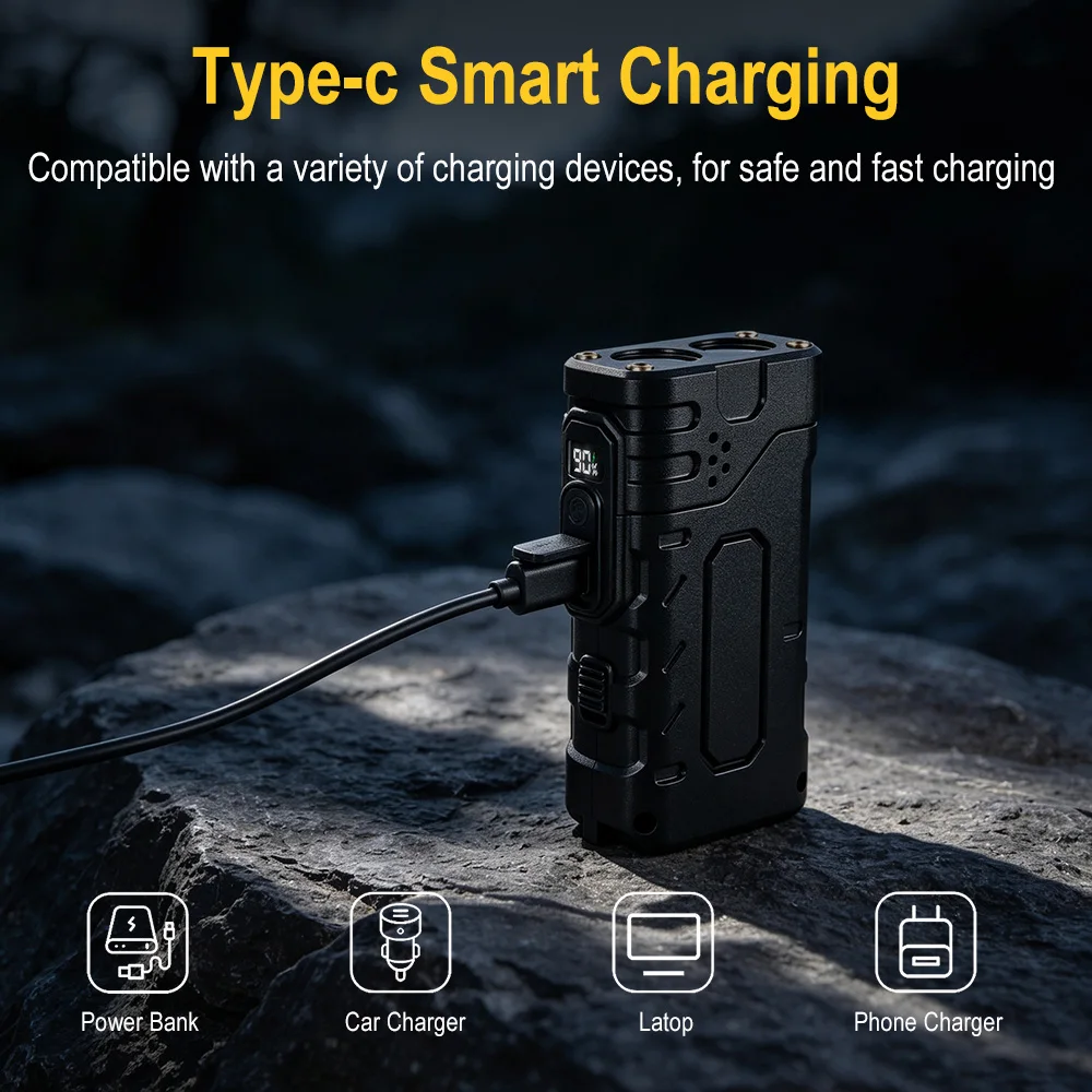 BORUIiT ハンドクランク EDC LED フラッシュラ - Outdoor Lighting Types のレビューと価格