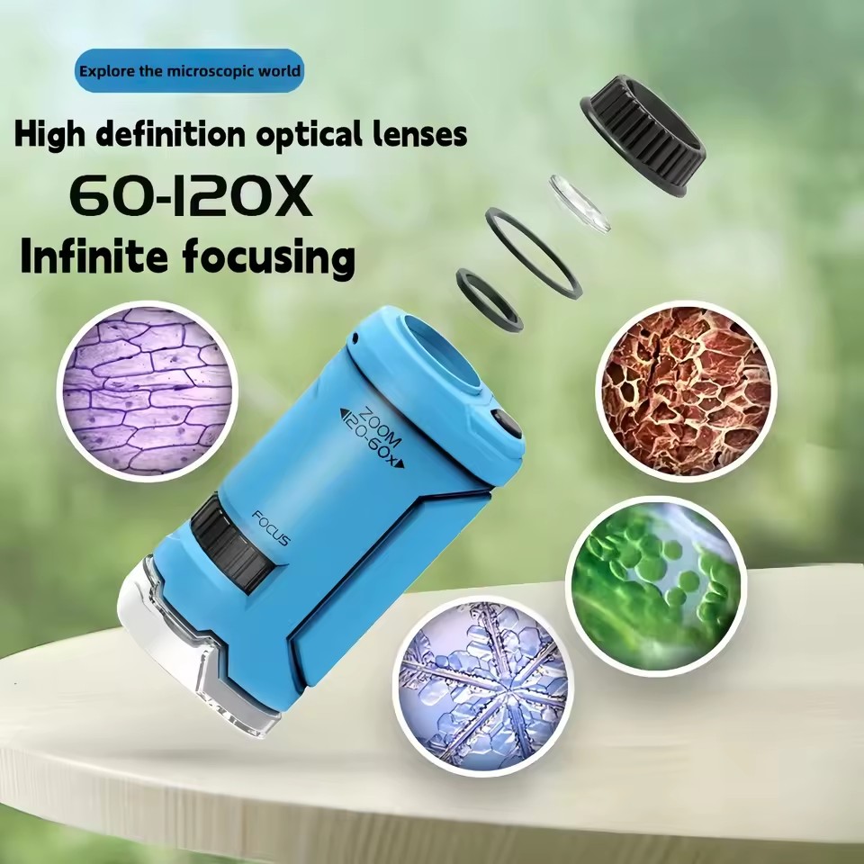 ポケット顕微鏡科学玩具キット 60-120倍 拡大率 教育用 - Outdoor Lighting Kits のレビューと価格
