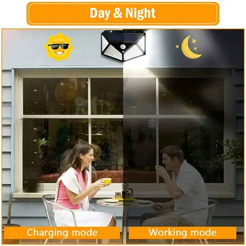 100LED屋外ソーラーガーデンライト、屋外モーションセンサ - Outdoor Lighting With Sensor のレビューと価格