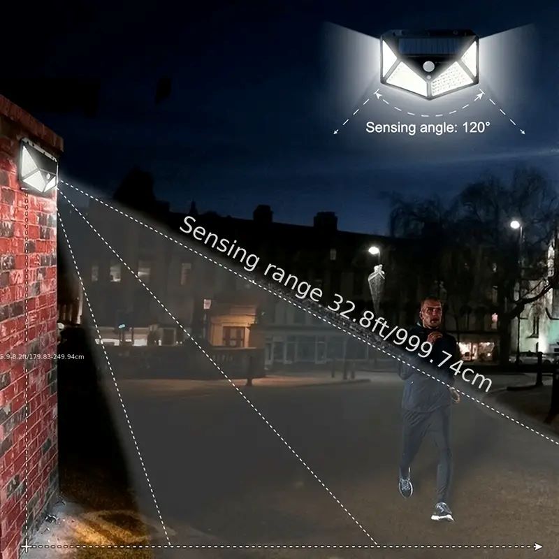 100LED屋外ソーラーガーデンライト、屋外モーションセンサ - Outdoor Lighting With Sensor のレビューと価格
