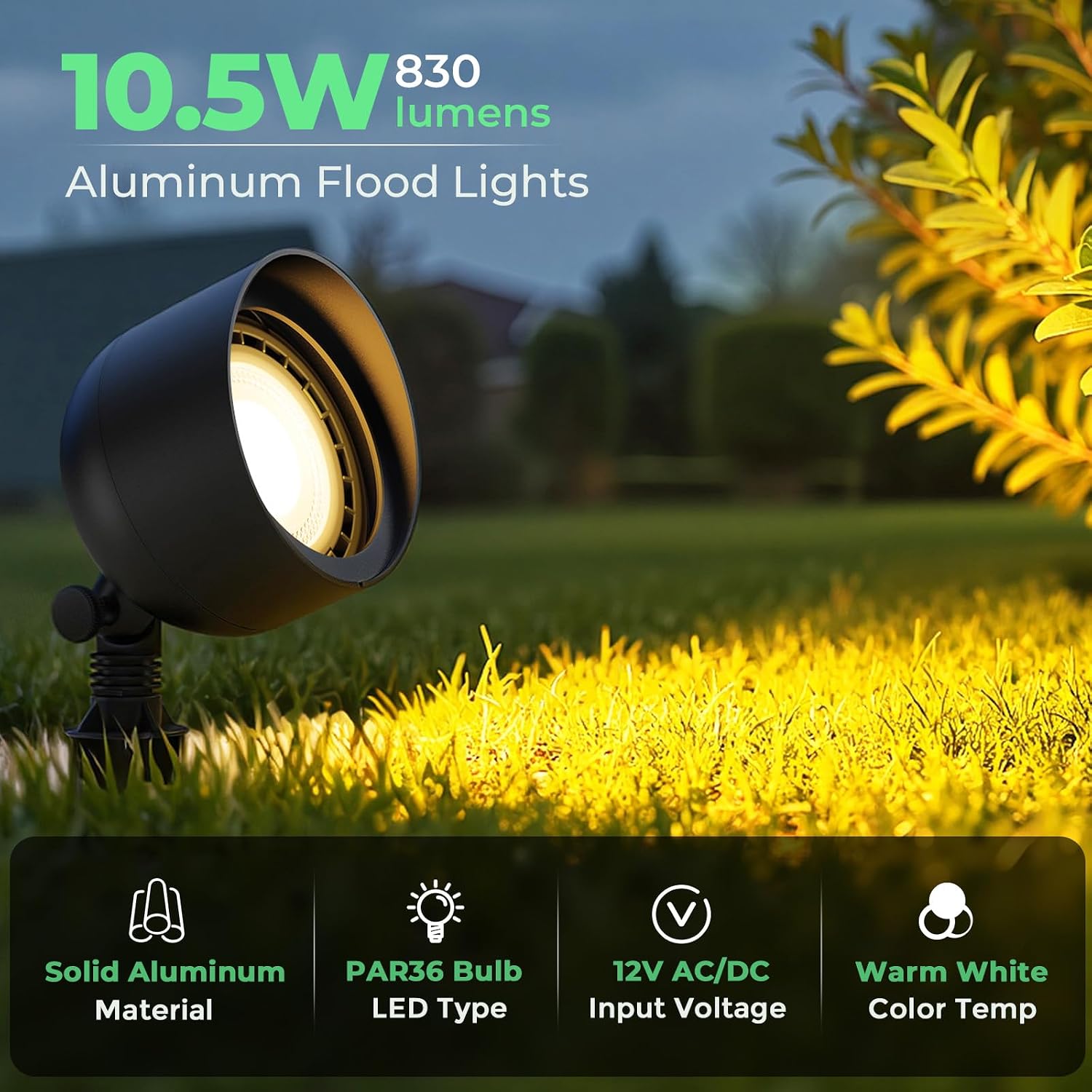 低電圧景観LED投光器 12V 広角屋外アップライト ブッシ - Outdoor Lighting Voltage のレビューと価格