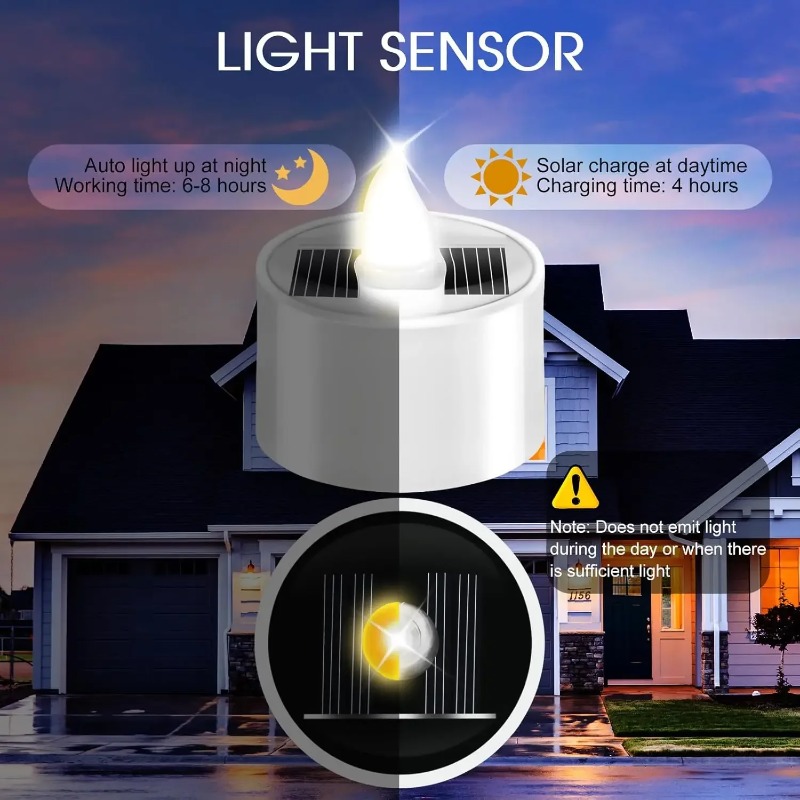 ソーラー式LEDティーライトキャンドル、防水屋外用シャインボ - Outdoor Lighting Dusk To Dawn のレビューと価格