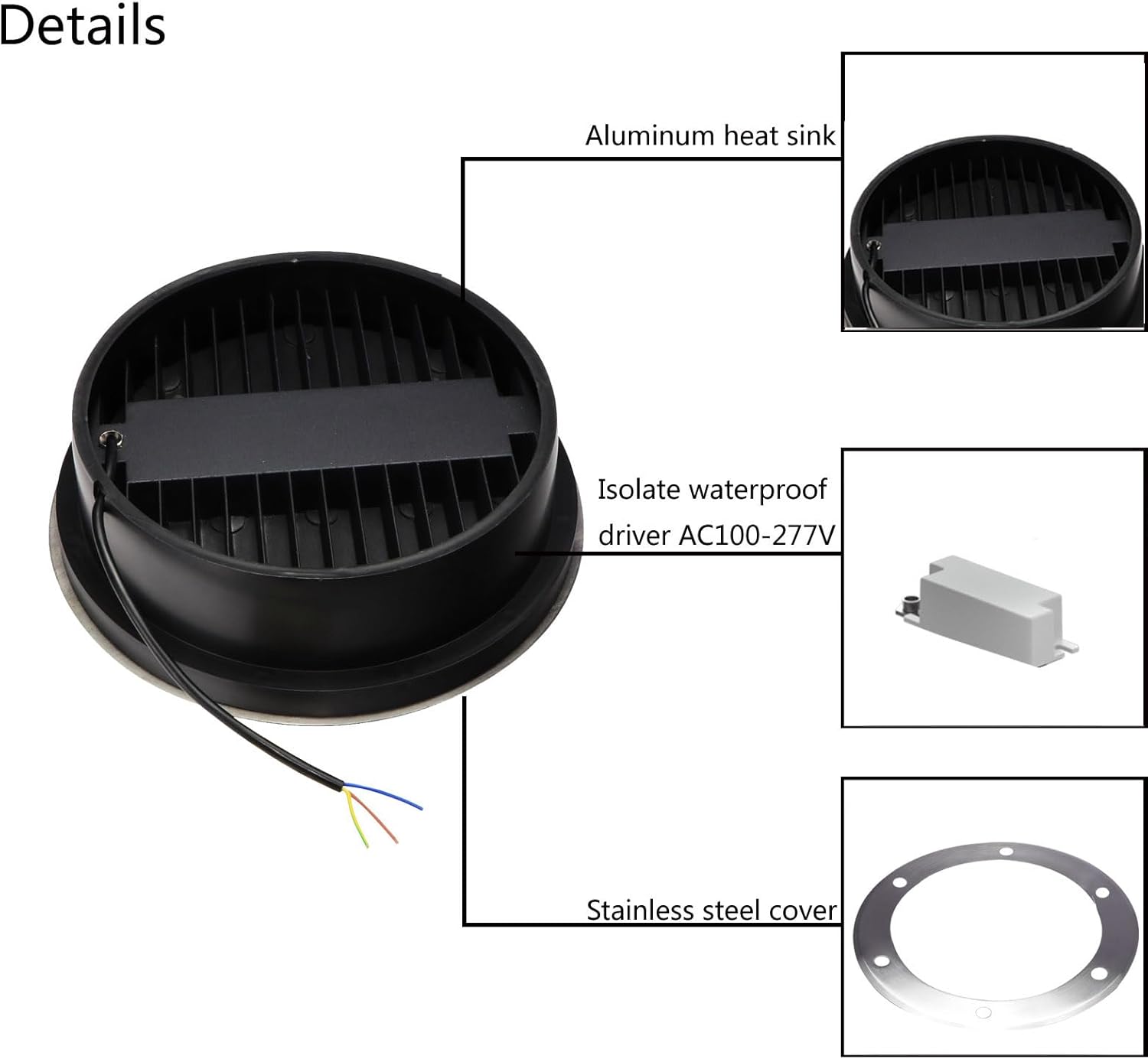 18W屋外グラウンドライト、直径8インチ、防水IP67景観照 - Outdoor Lighting Voltage のレビューと価格