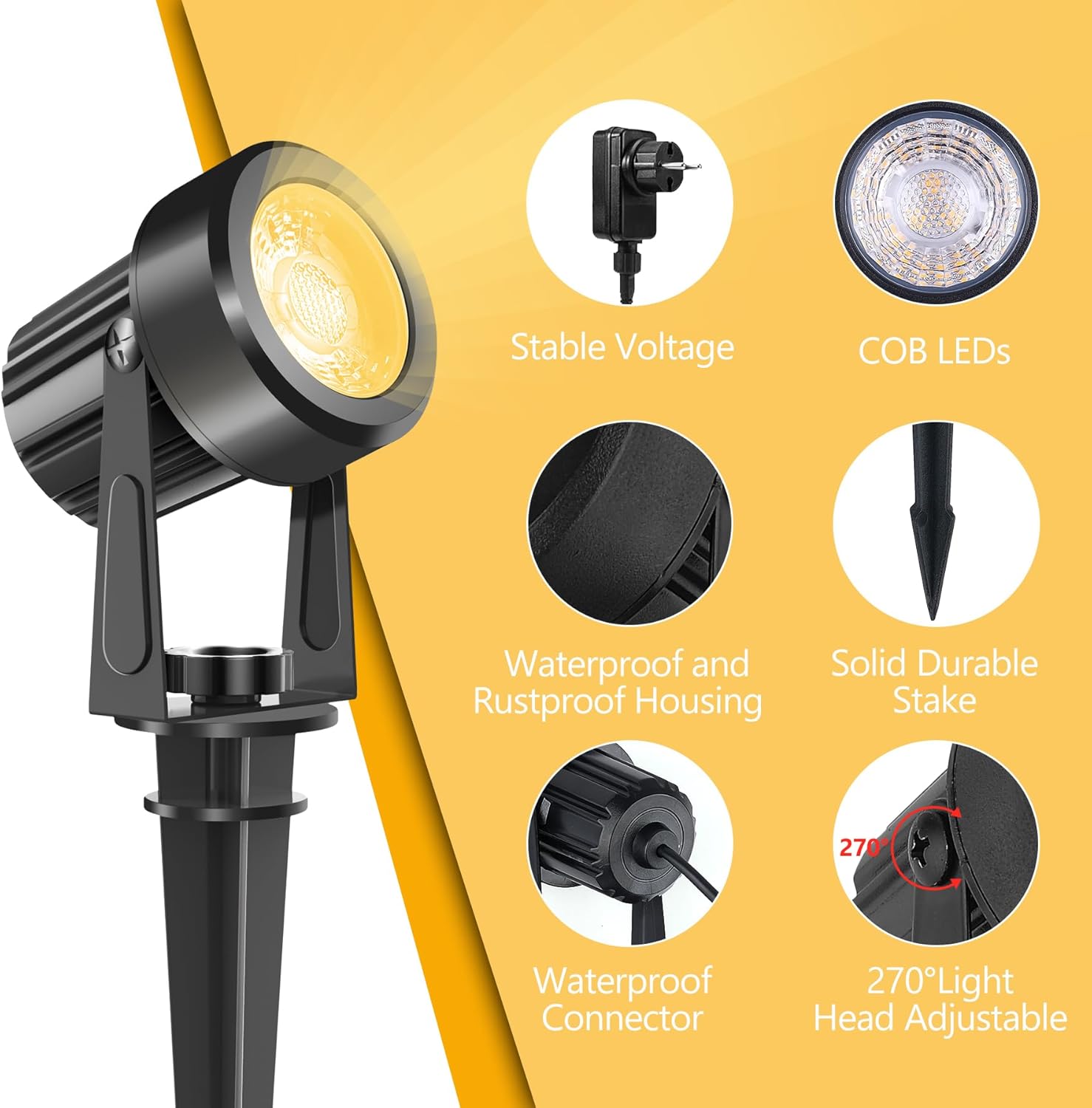 4/6/8LEDS 3000K 屋外スポットライト風景 IP - Outdoor Lighting Voltage のレビューと価格