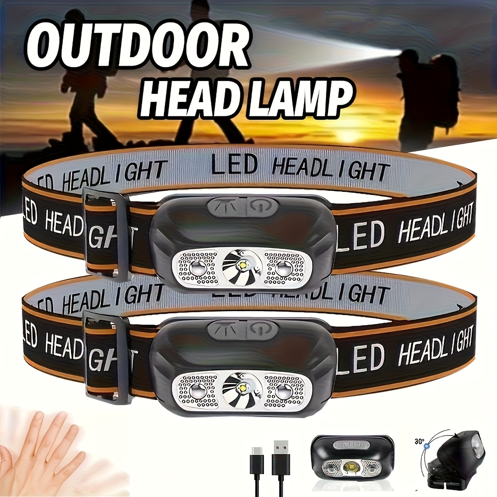 強力なライトヘッドランプポータブル LED センサーヘッドラ - Outdoor Lighting Kits のレビューと価格