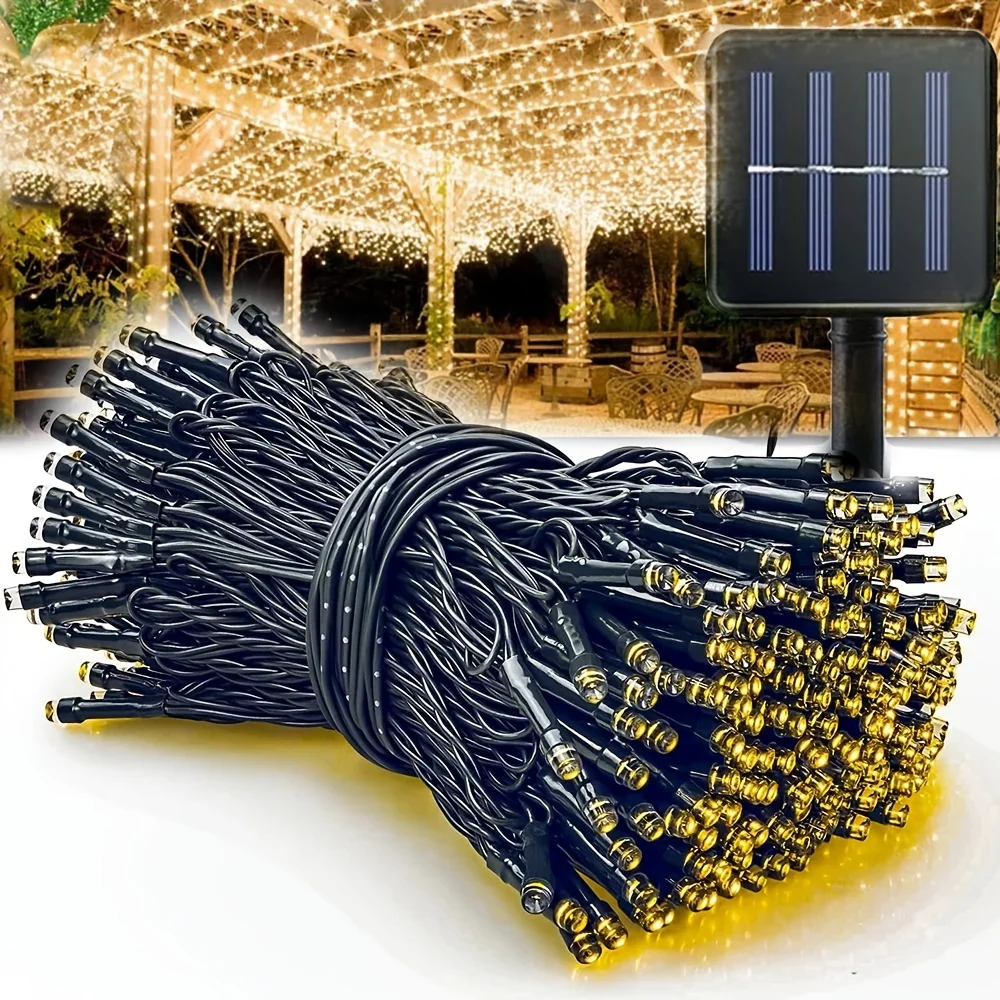 100 LEDストリングライト,ソーラーパワー,8モード,防 - Outdoor Lighting Under Pergola のレビューと価格