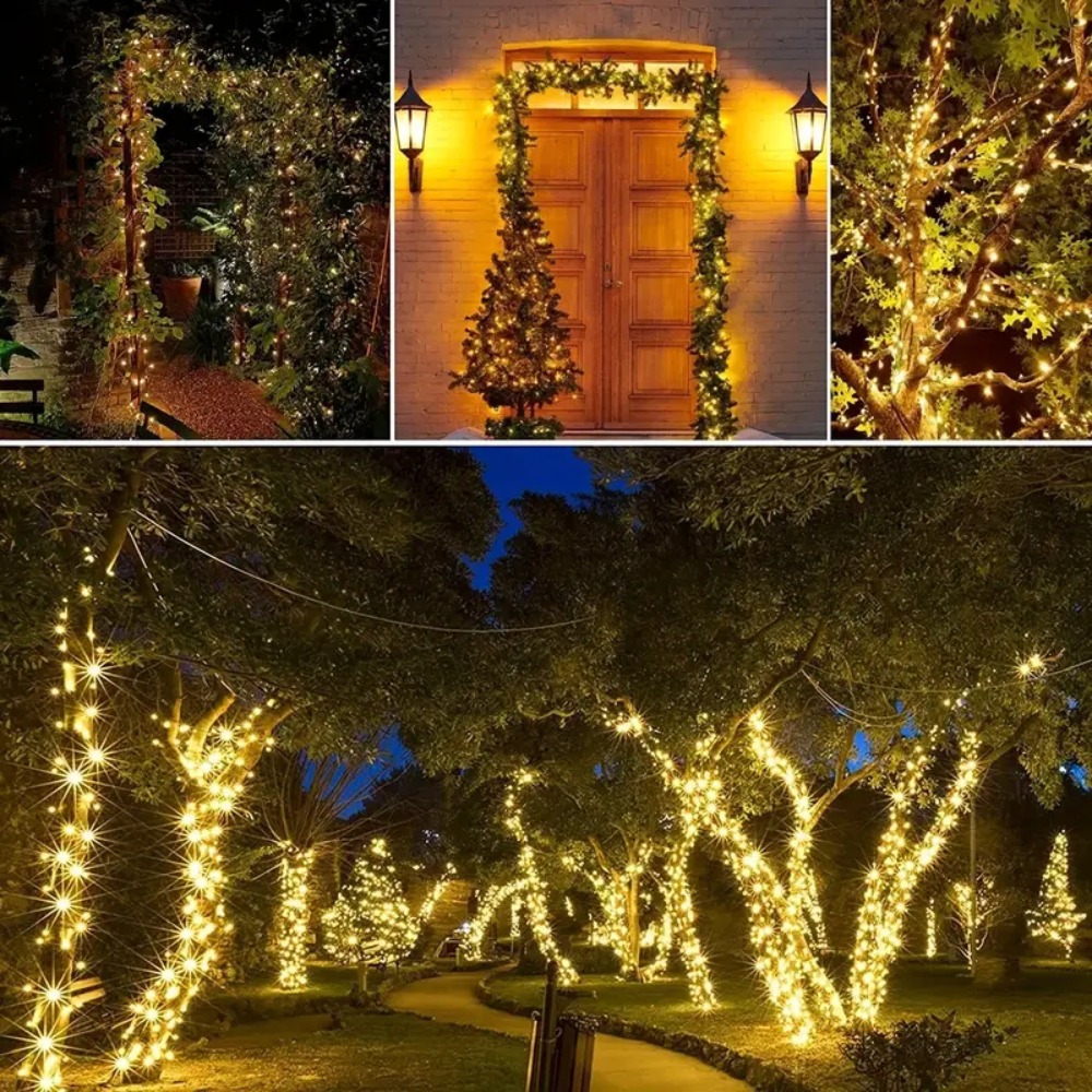 100 LEDストリングライト,ソーラーパワー,8モード,防 - Outdoor Lighting Under Pergola のレビューと価格