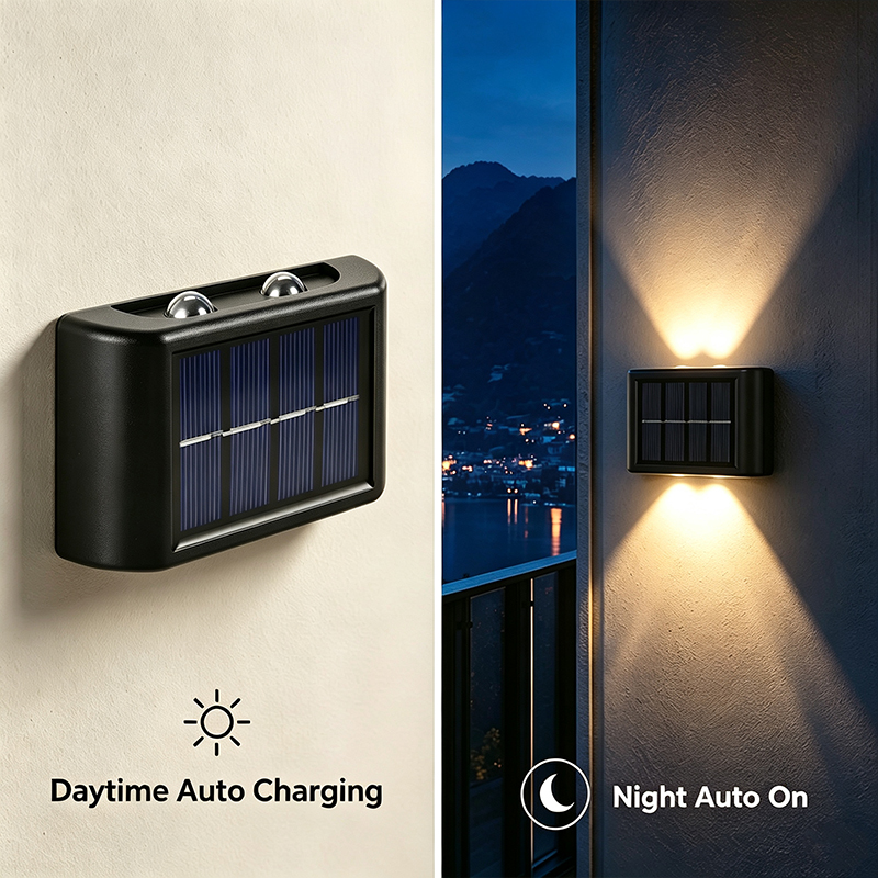 ソーラーウォールライト 屋外防水LEDソーラーライト 上下照 - Outdoor Lighting Dusk To Dawn のレビューと価格