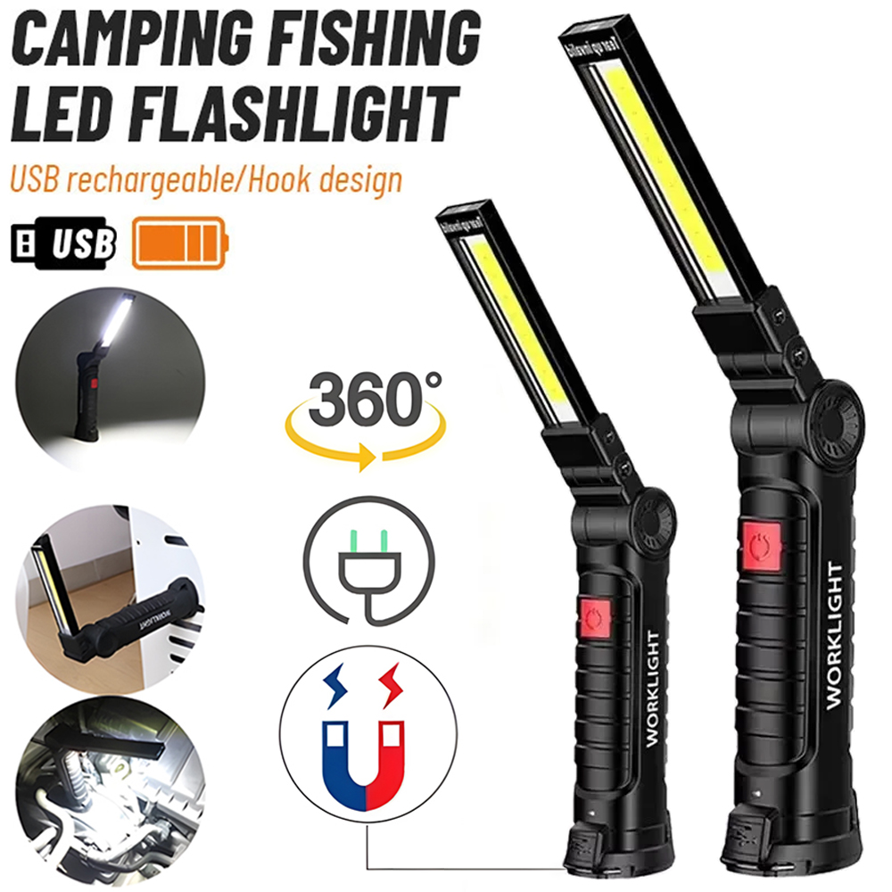 LED COB 懐中電灯 USB 充電式トーチ検査ランプ 磁 - Outdoor Lighting Types のレビューと価格