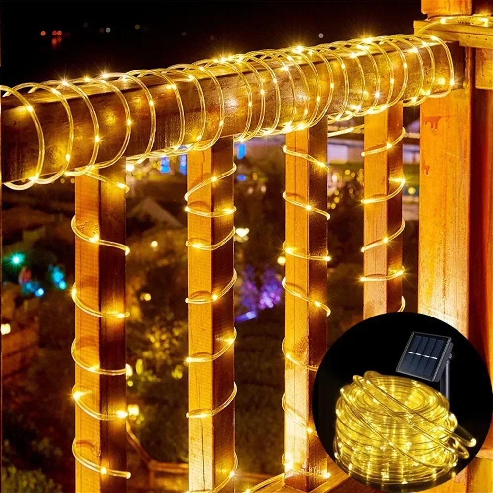 ソーラーロープライト屋外用ブルーLED PVCチューブフェア - Outdoor Lighting Under Pergola のレビューと価格