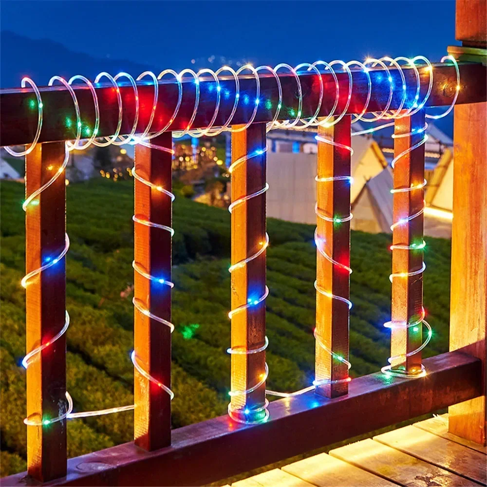 ソーラーロープライト屋外用ブルーLED PVCチューブフェア - Outdoor Lighting Under Pergola のレビューと価格