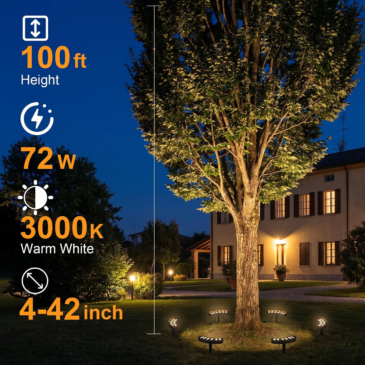 屋外リングツリーライト6個パック、景観照明ツリー、低電圧DC - Outdoor Lighting Voltage のレビューと価格